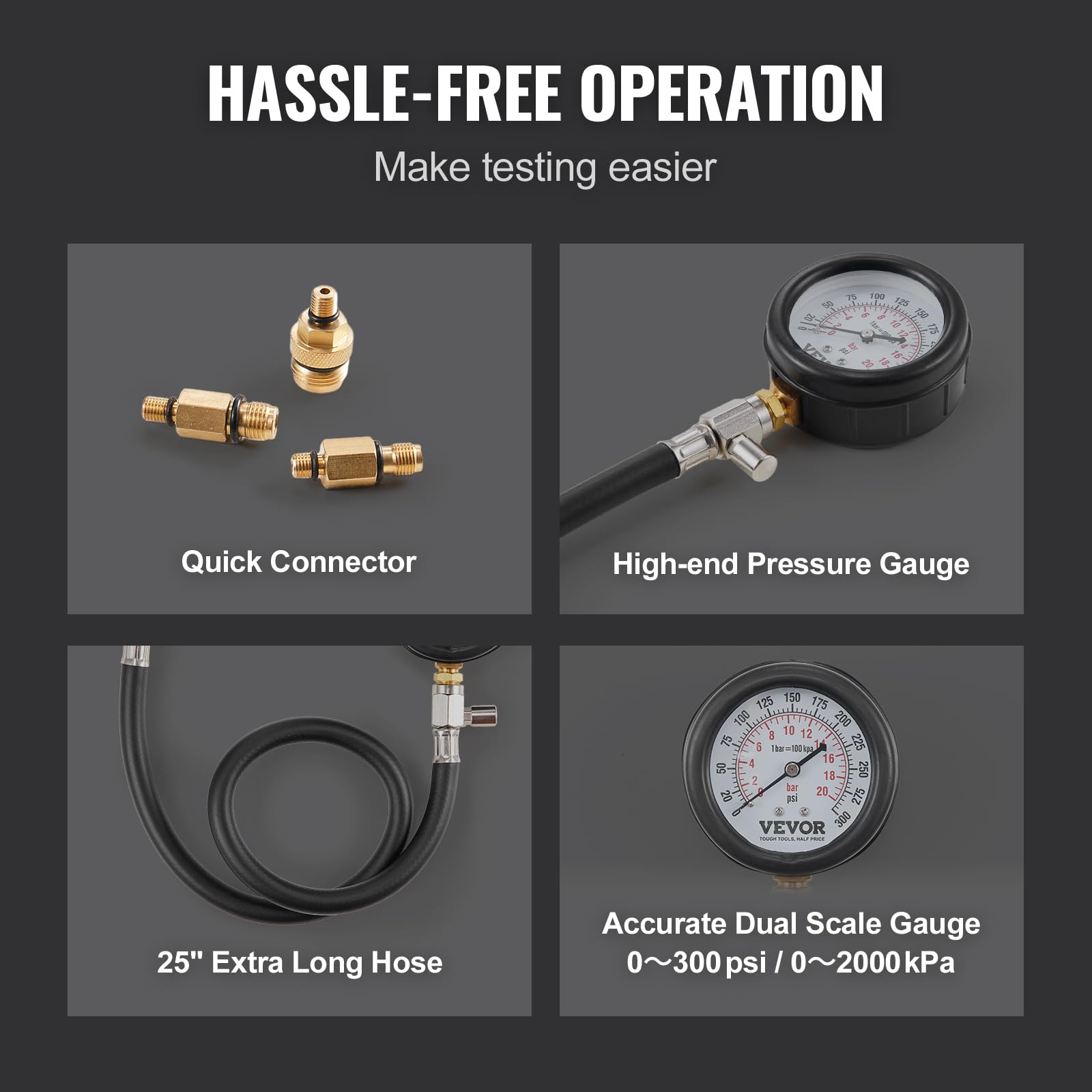 Foto 4 | Kit Adaptador De Comprobador De Compresión Vevor Para Cilindro De Motor - Venta Internacional.