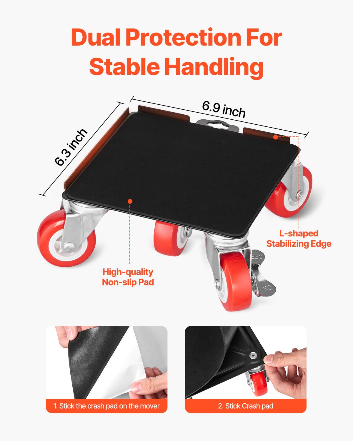 Foto 4 pulgar | Furniture Dolly Vevor, Carga Máxima De 1575 Kg Con 5 Ruedas - Venta Internacional.