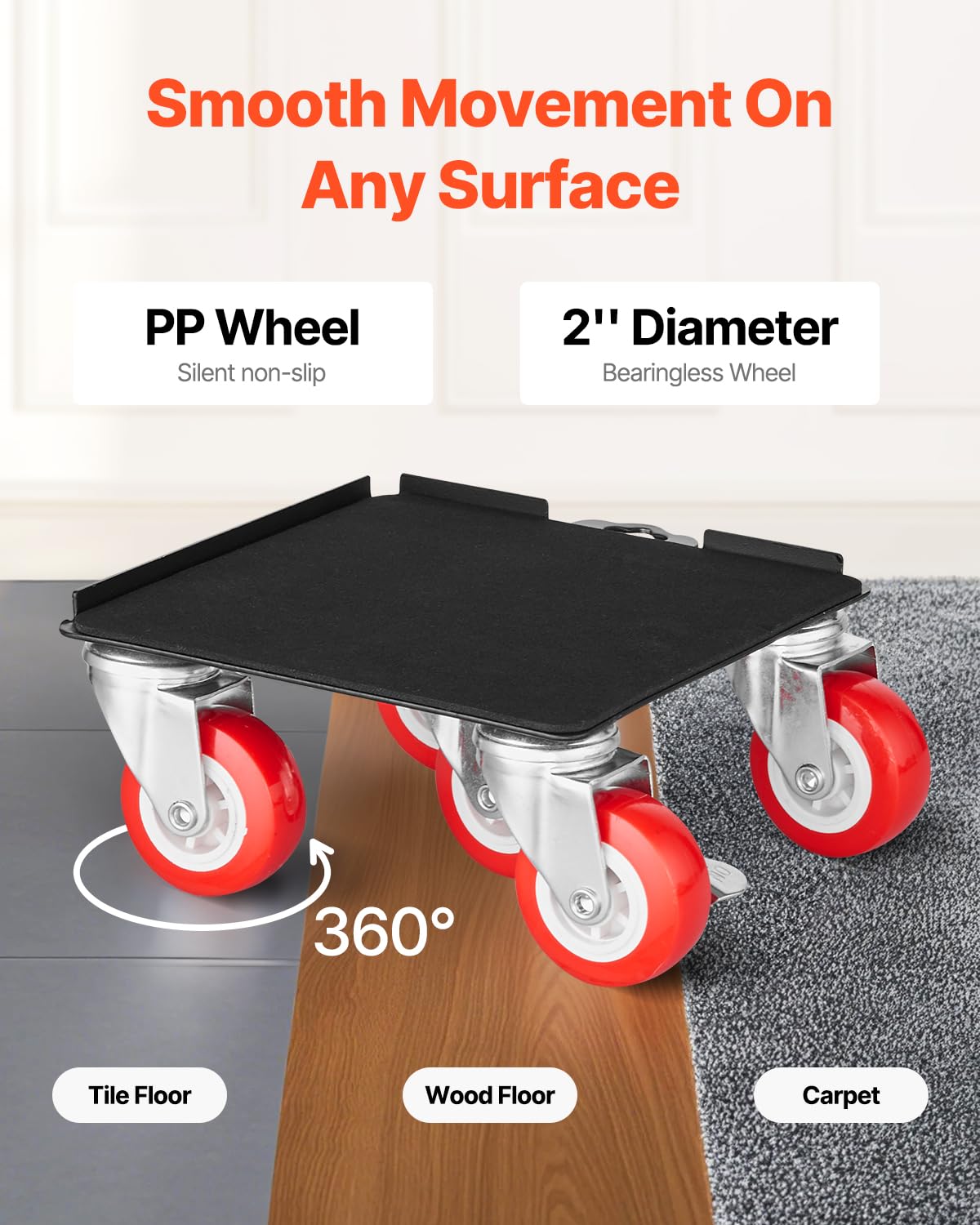 Foto 4 | Furniture Dolly Vevor, Carga Máxima De 1575 Kg Con 5 Ruedas - Venta Internacional.