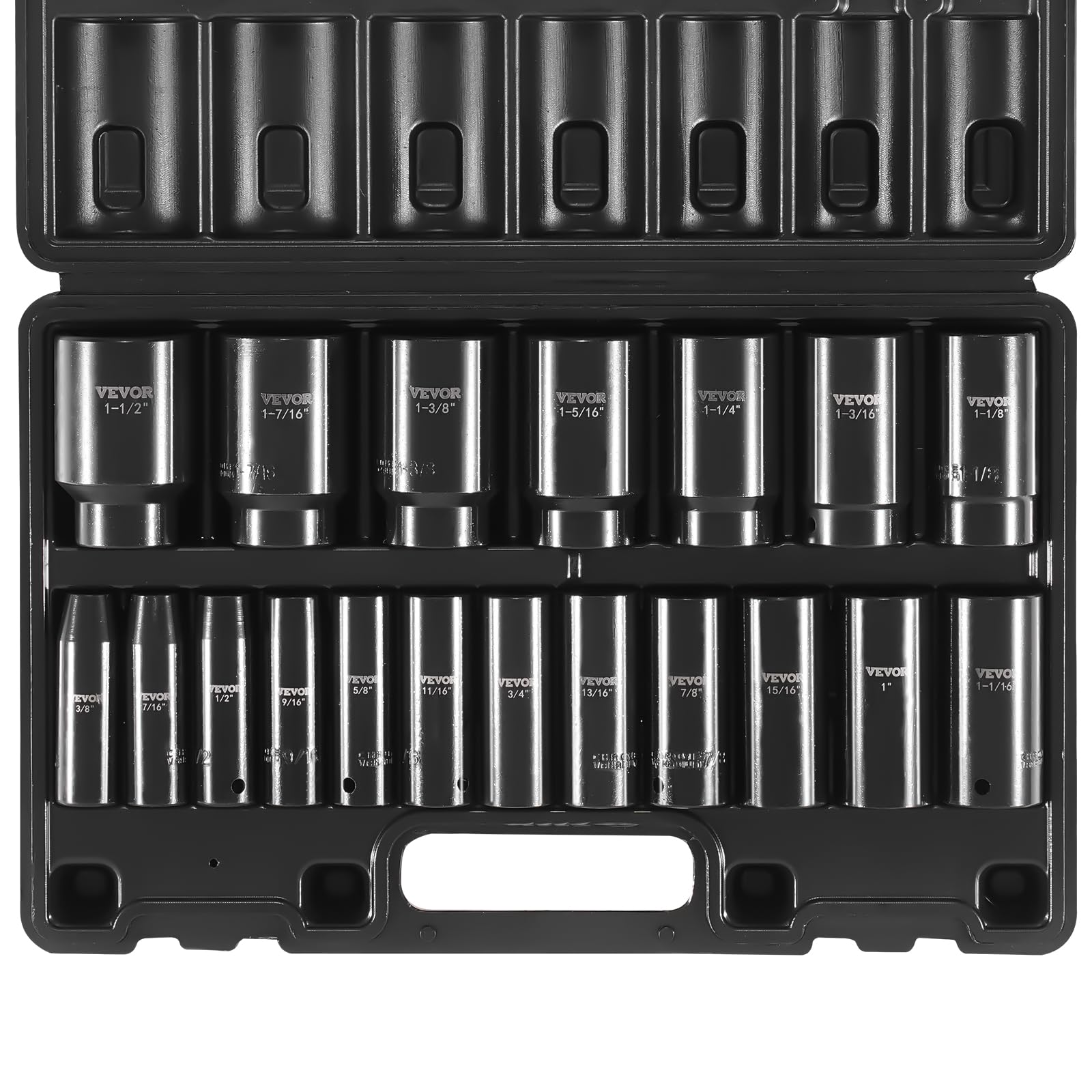 Foto 1 | Juego De Enchufes De Impacto Vevor, 19 Piezas, 1/2 Pulgadas Métricas, 10-38 Mm Con Funda - Venta Internacional.