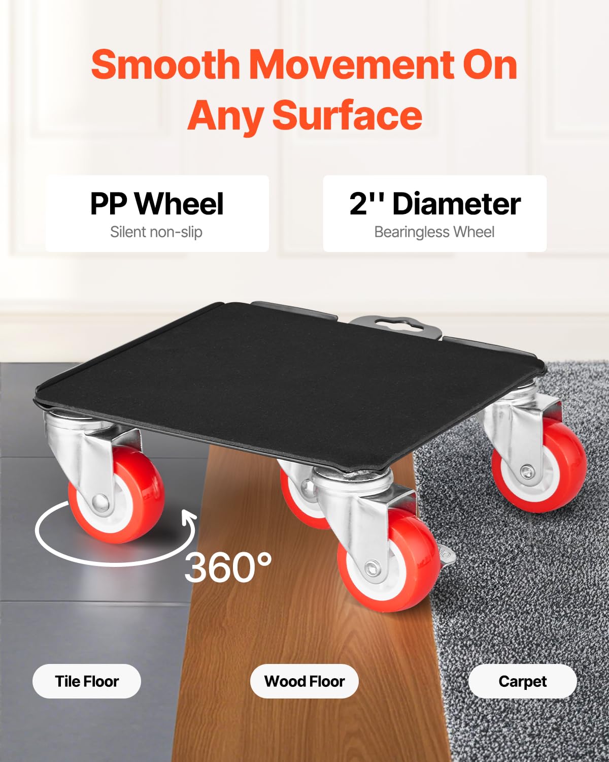 Foto 4 | Furniture Dolly Vevor, Carga Máxima De 1575 Kg Con 5 Ruedas - Venta Internacional.
