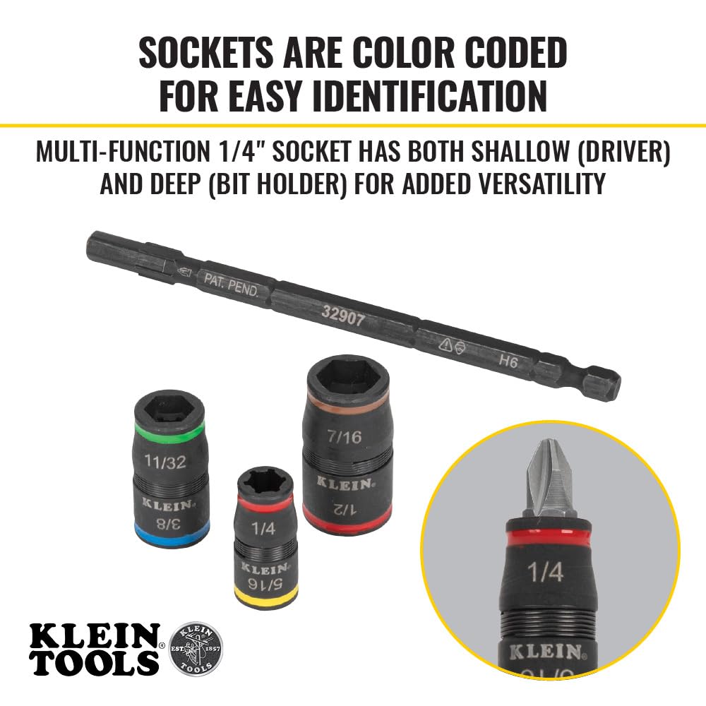 Foto 4 pulgar | Impact Driver Klein Tools 32907 Con Juego De Enchufes Sae 7 En 1 - Venta Internacional.