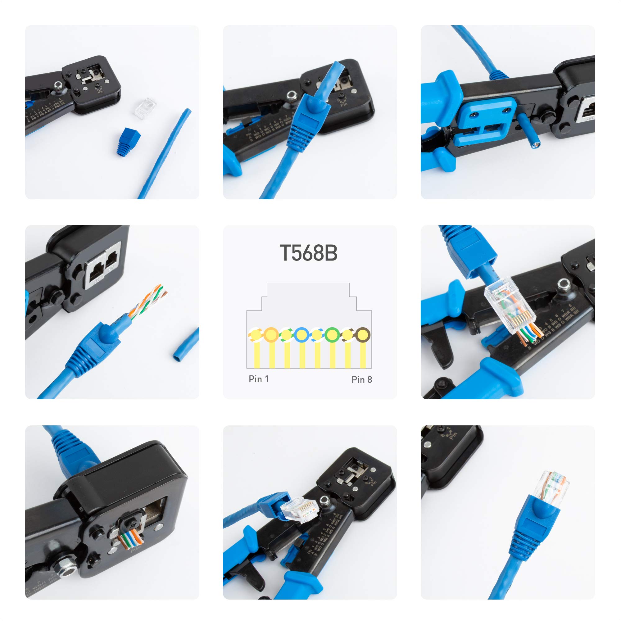 Foto 8 pulgar | El Cable Modular Rj45 Para Herramientas De Crimpado Matters Pass-through Ethernet - Venta Internacional.