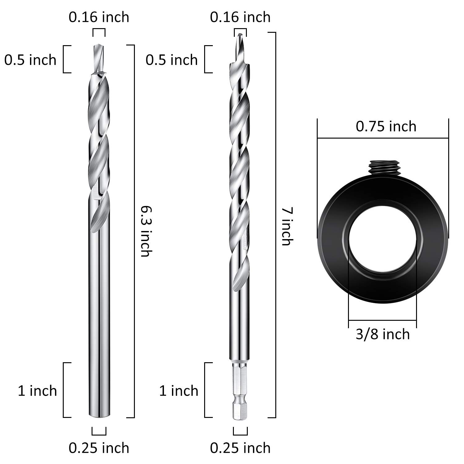 Foto 3 pulgar | Juego De Brocas De Bolsillo Mudder De 3/8 Pulgadas, 4 Piezas Con Tope De Profundidad - Venta Internacional.