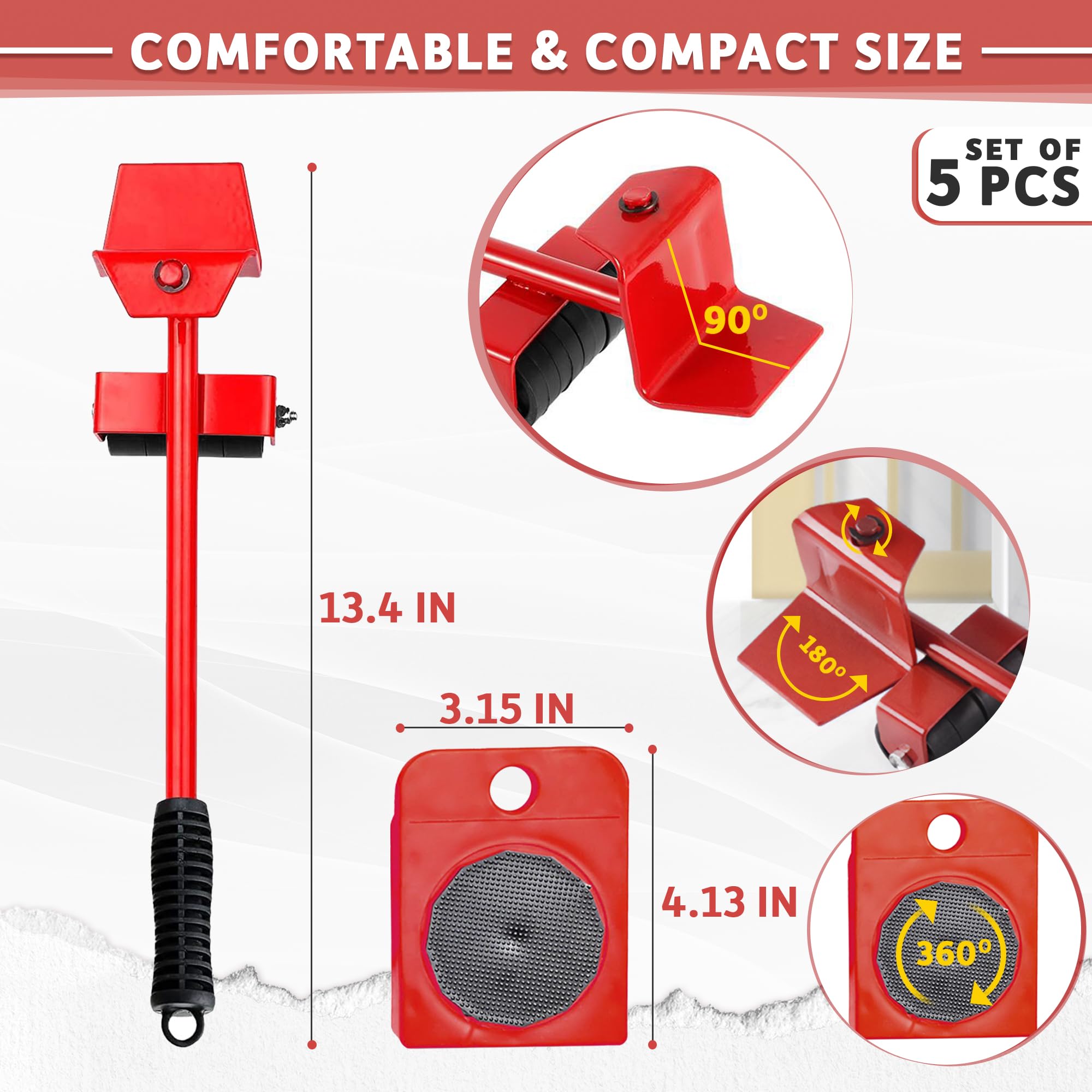 Foto 3 pulgar | Elevador De Muebles, Herramienta De Transporte Y Palanca De Cambios Burius Heavy Duty - Venta Internacional.