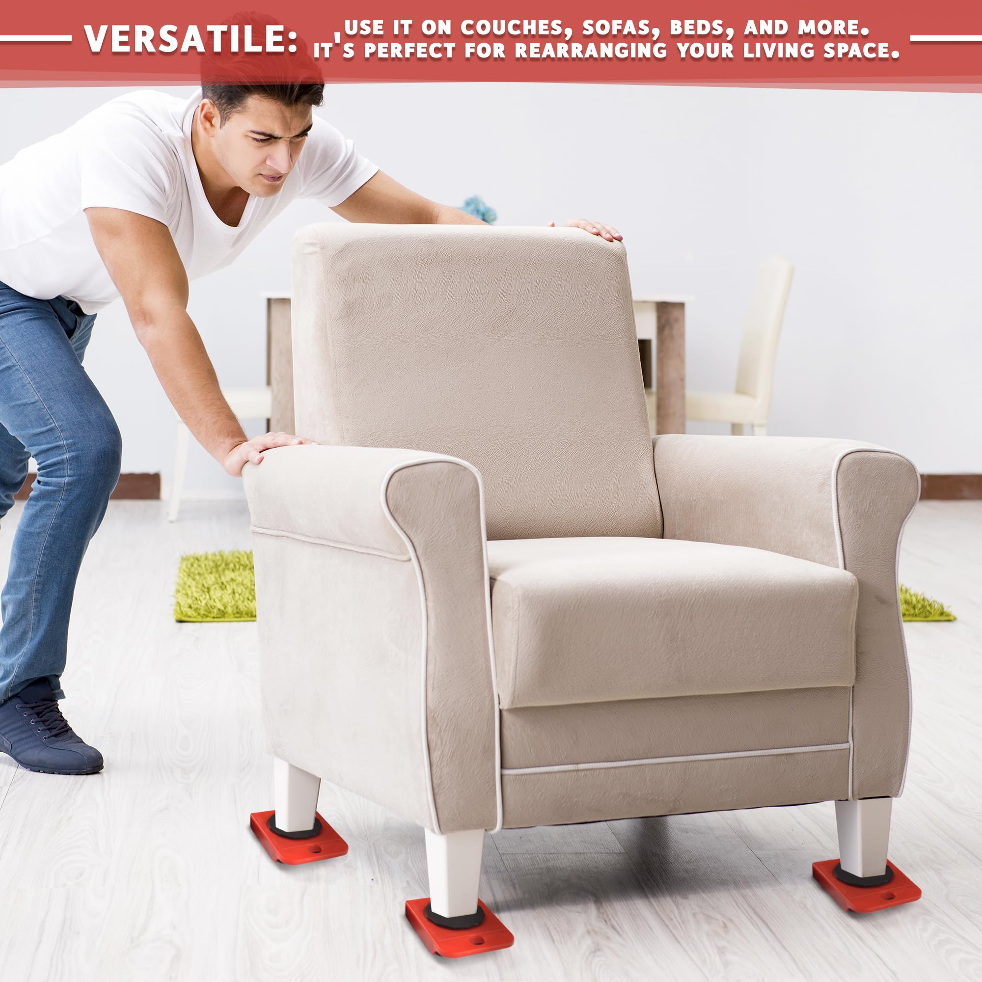 Foto 4 pulgar | Elevador De Muebles, Herramienta De Transporte Y Palanca De Cambios Burius Heavy Duty - Venta Internacional.