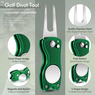 Foto 3 | Herramienta De Reparación Golf Divot Skylety Metal Con Marcador De Bolas, 4 Unidades - Venta Internacional.