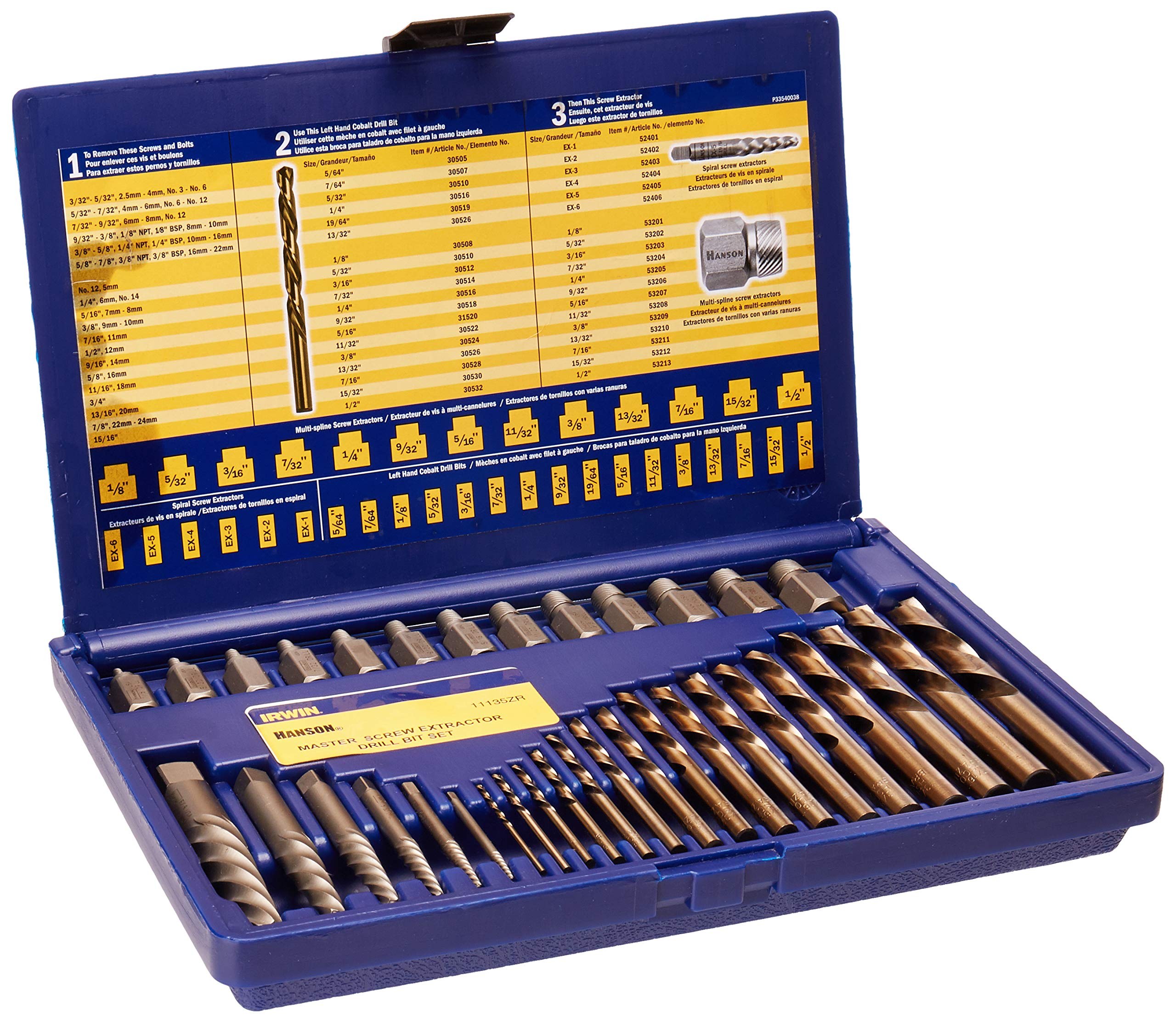 Foto 2 pulgar | Juego De Extractores De Tornillos Y Brocas Irwin Tools Hanson, 35 Piezas - Venta Internacional.