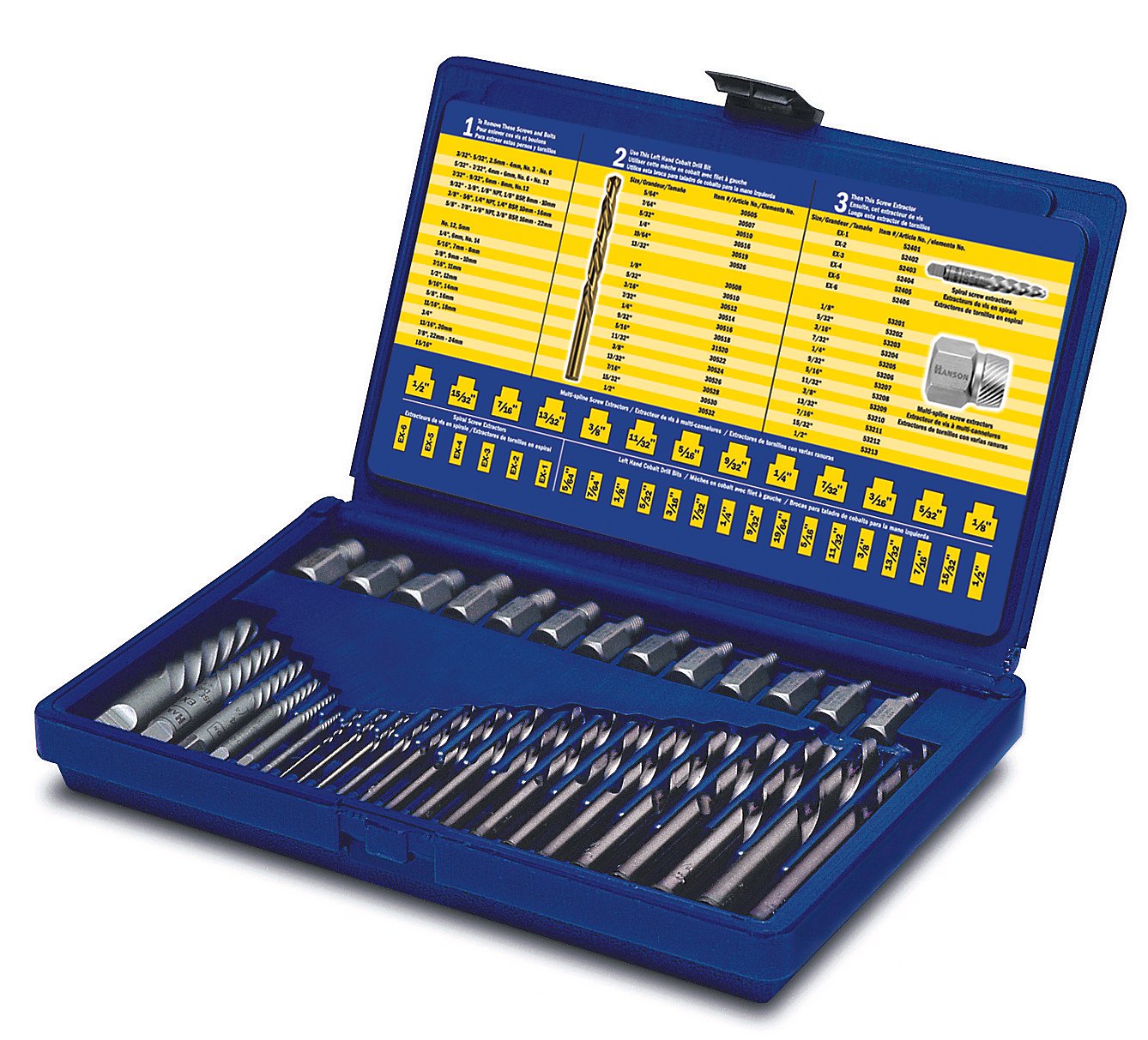 Foto 3 | Juego De Extractores De Tornillos Y Brocas Irwin Tools Hanson, 35 Piezas - Venta Internacional.