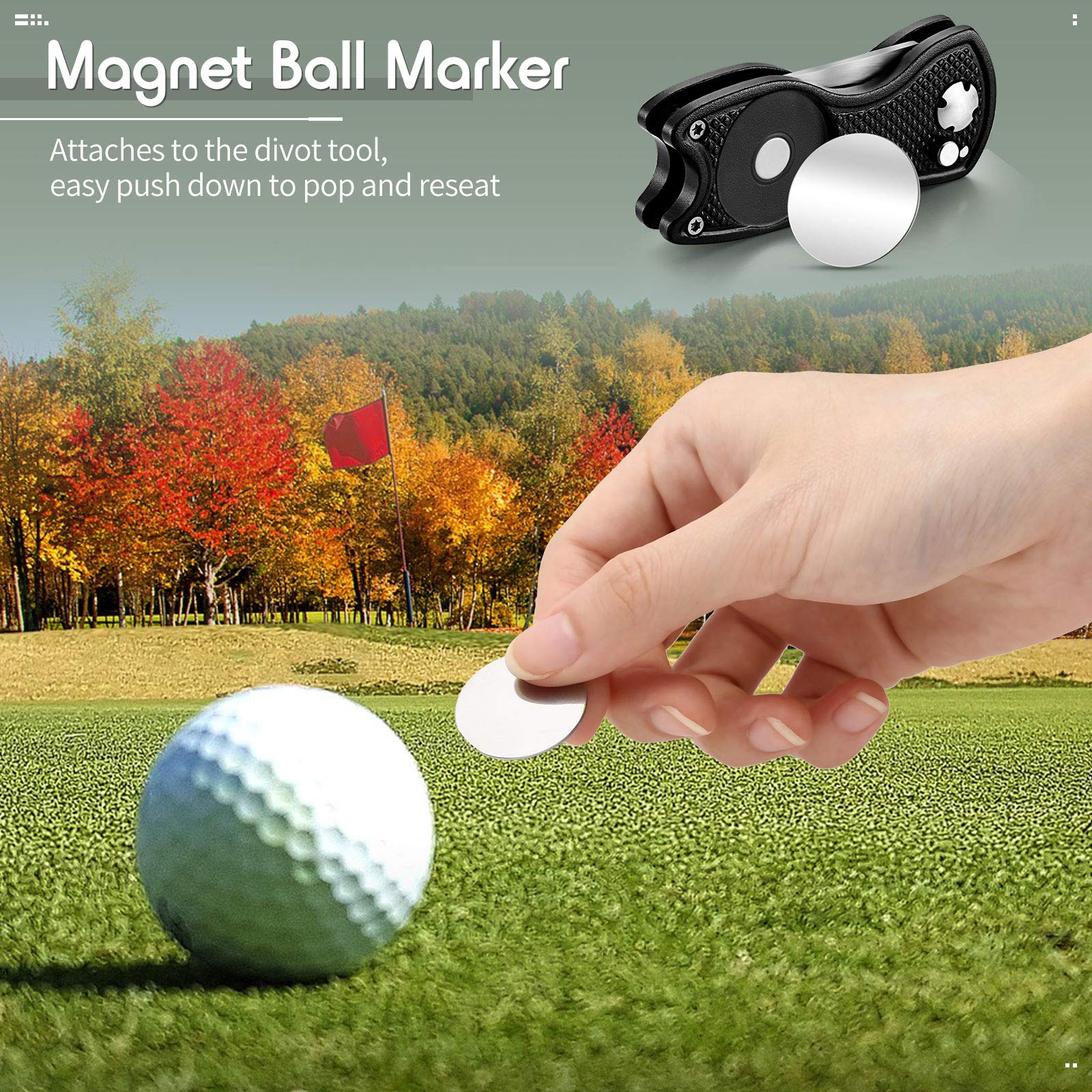 Foto 5 | Herramienta De Reparación Golf Divot Skylety Metal Con Marcador De Bolas, 4 Unidades - Venta Internacional.