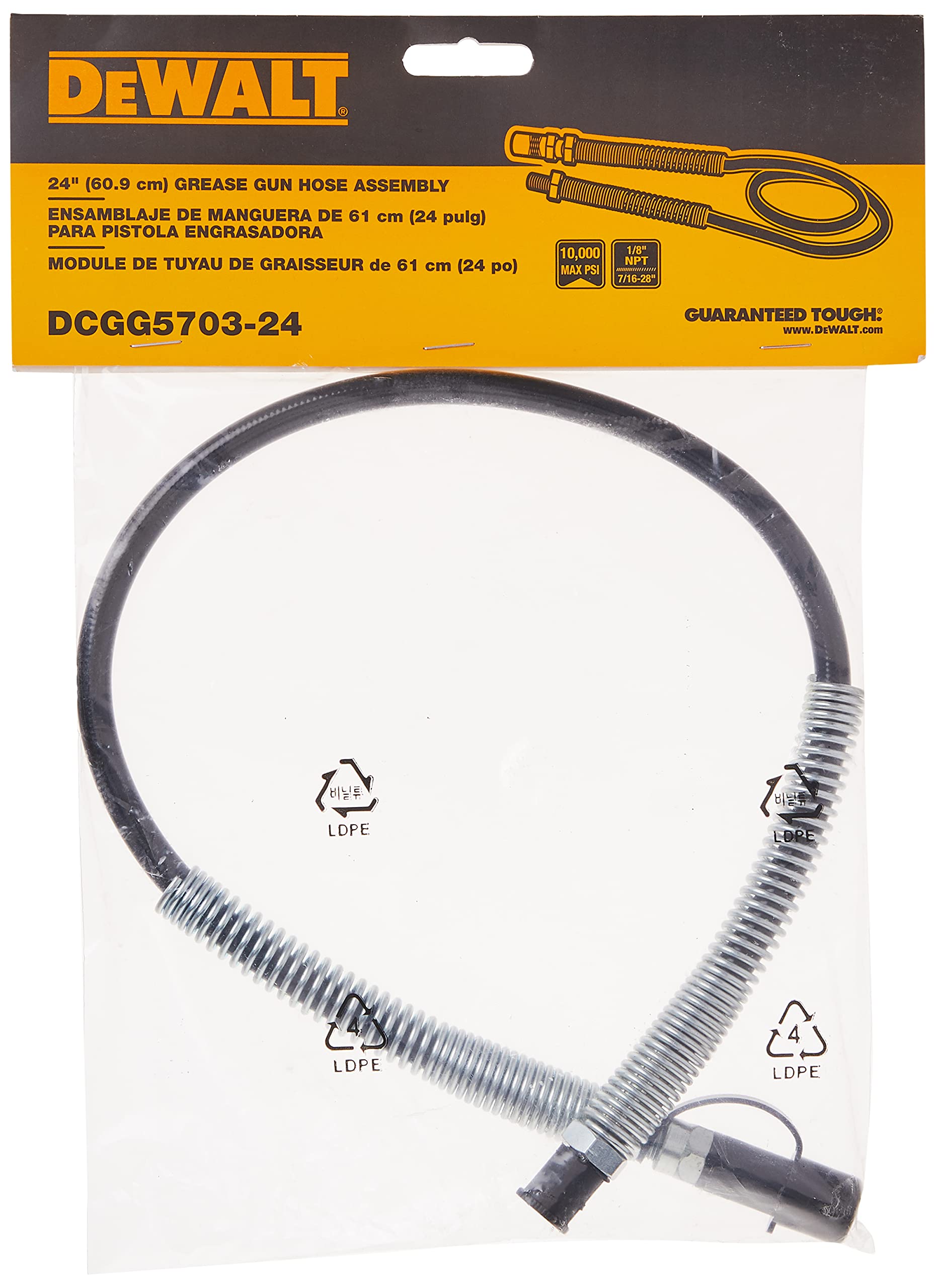 Foto 5 pulgar | Conjunto De Mangueras Para Pistola Engrasadora Dewalt Dcgg5703-24 24 Cm 1/8 Npt - Venta Internacional.