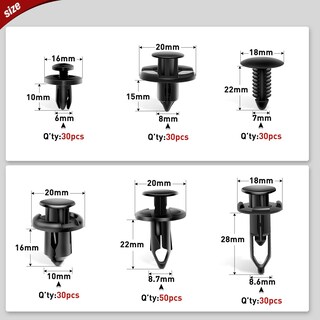 Foto 3 | Pinzas De Retención Para Coche Nilight, 200 Unidades, 6 Mm, 7 Mm, 8 Mm, 9 Mm, 10 Mm - Venta Internacional.