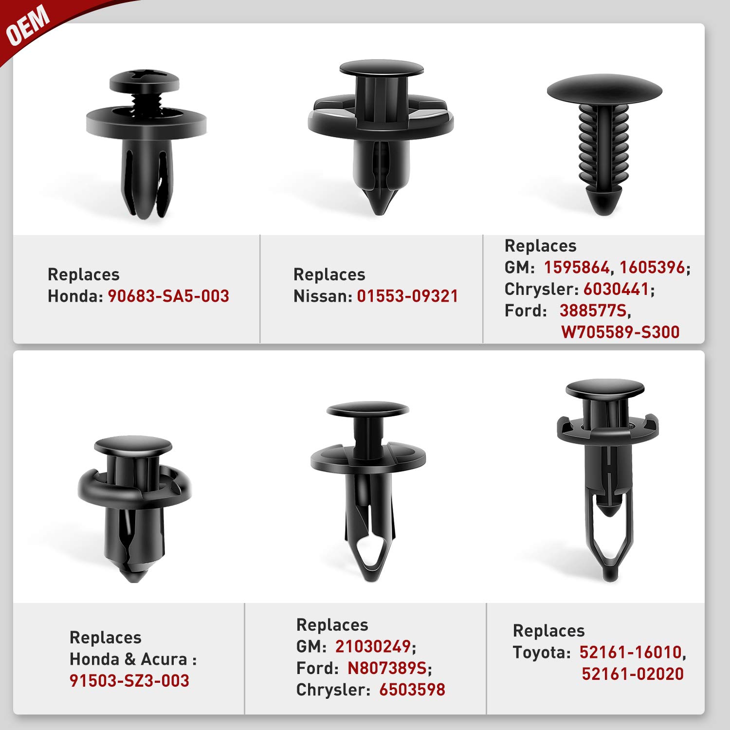 Foto 5 | Pinzas De Retención Para Coche Nilight, 200 Unidades, 6 Mm, 7 Mm, 8 Mm, 9 Mm, 10 Mm - Venta Internacional.