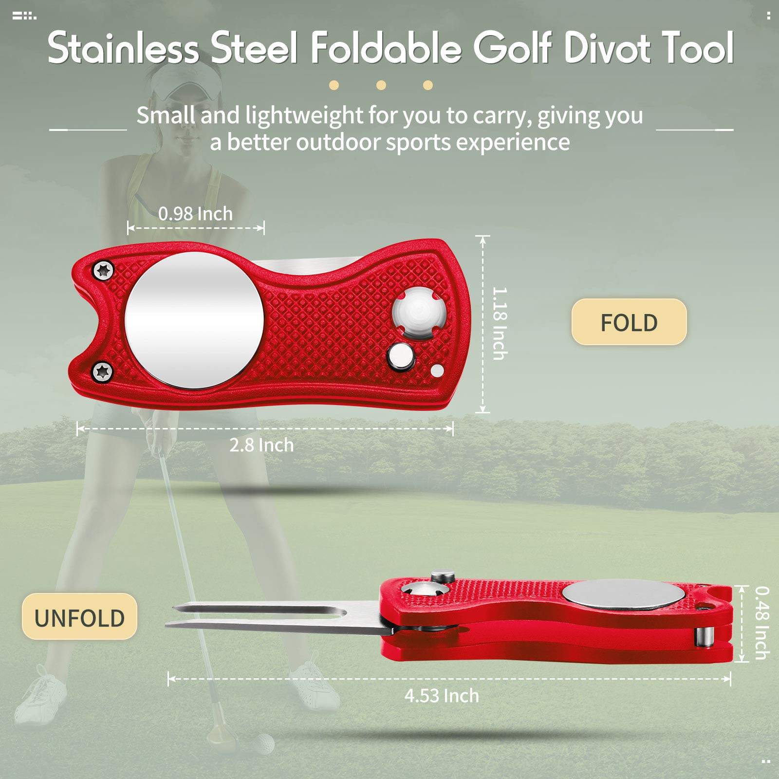 Foto 2 | Herramienta De Reparación Golf Divot Skylety Metal Con Marcador De Bolas, 4 Unidades - Venta Internacional.