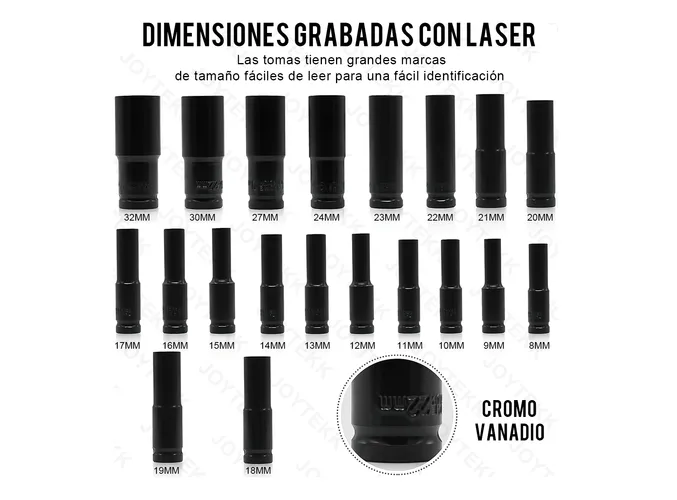 Foto 3 pulgar | Xtellar Juego De Llaves Para Vaso Profesional De 20 Piezas  Herramientas Mecánicas Aspiracionales