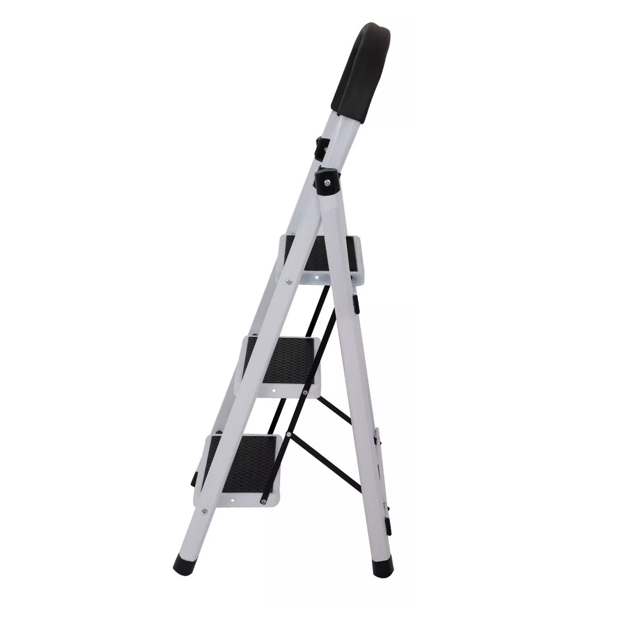 Foto 4 pulgar | Escalera De Aluminio Belug Telescopica 3 Escalones, Color Blanco