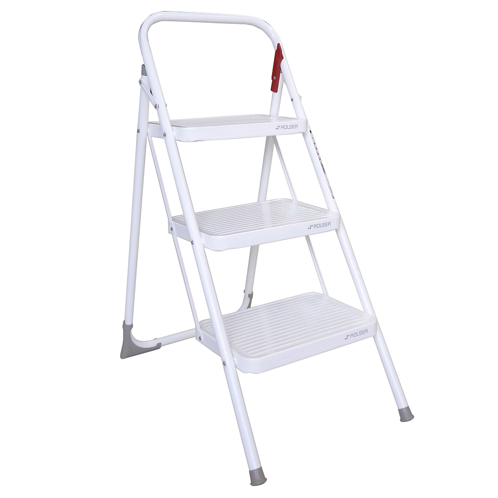 Foto 2 pulgar | Escalera de 3 Peldaños Rolser con Agarradera  Met004-1024 color Blanco