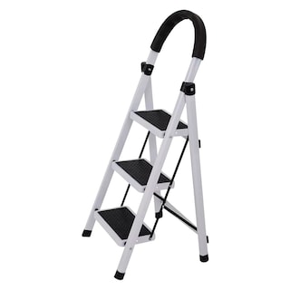 Foto 1 | Escalera Plegable Multifuncional Tubular 3 Peldaños Bluelander (blanca)