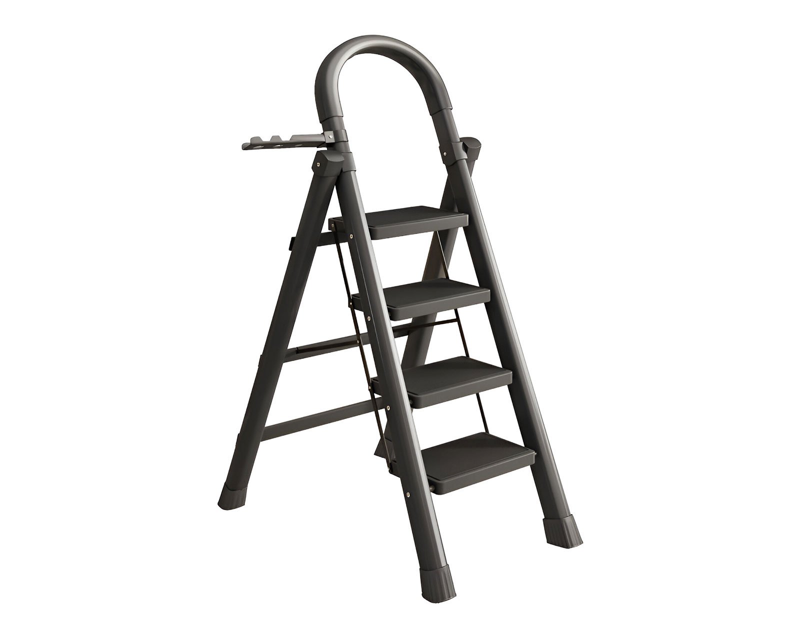 Foto 2 pulgar | Escalera Plegable Multifuncional Tubular 4 Peldaños  Bluelander (negro)