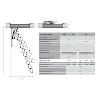 Foto 8 | Escalera de Ático Fabricada en Acero Estilo Lst Tijera Fakro LST280C Gris