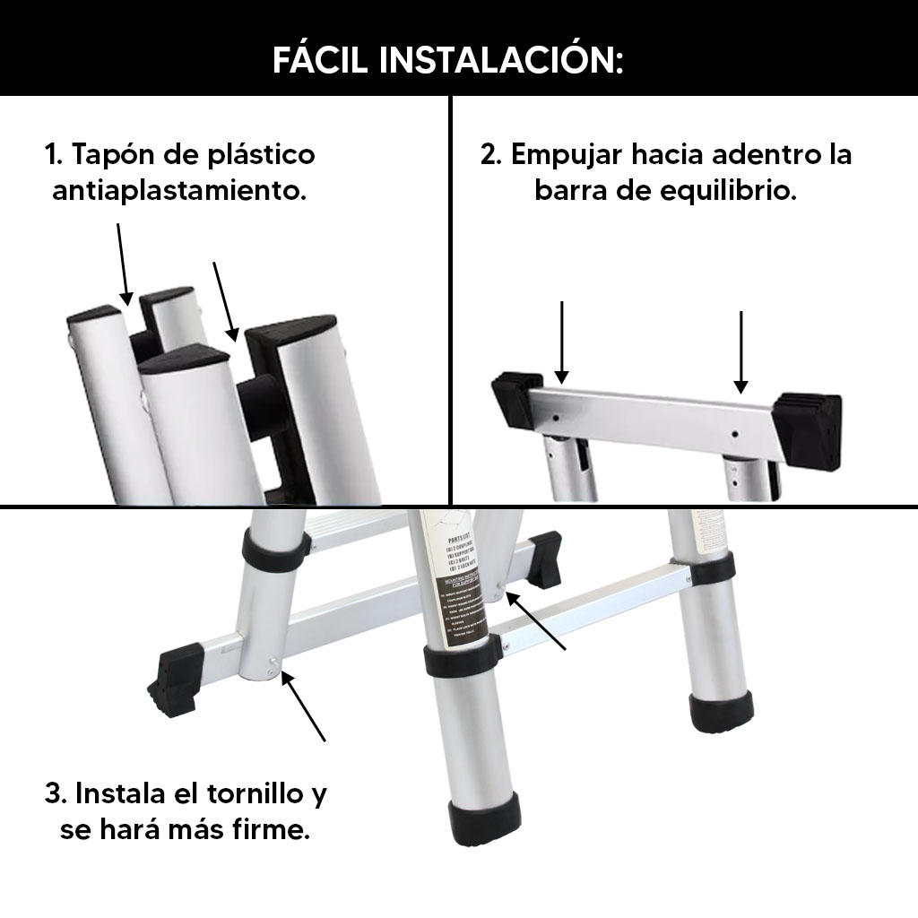 Foto 4 | Escalera Telescopica Kecompras de Aluminio