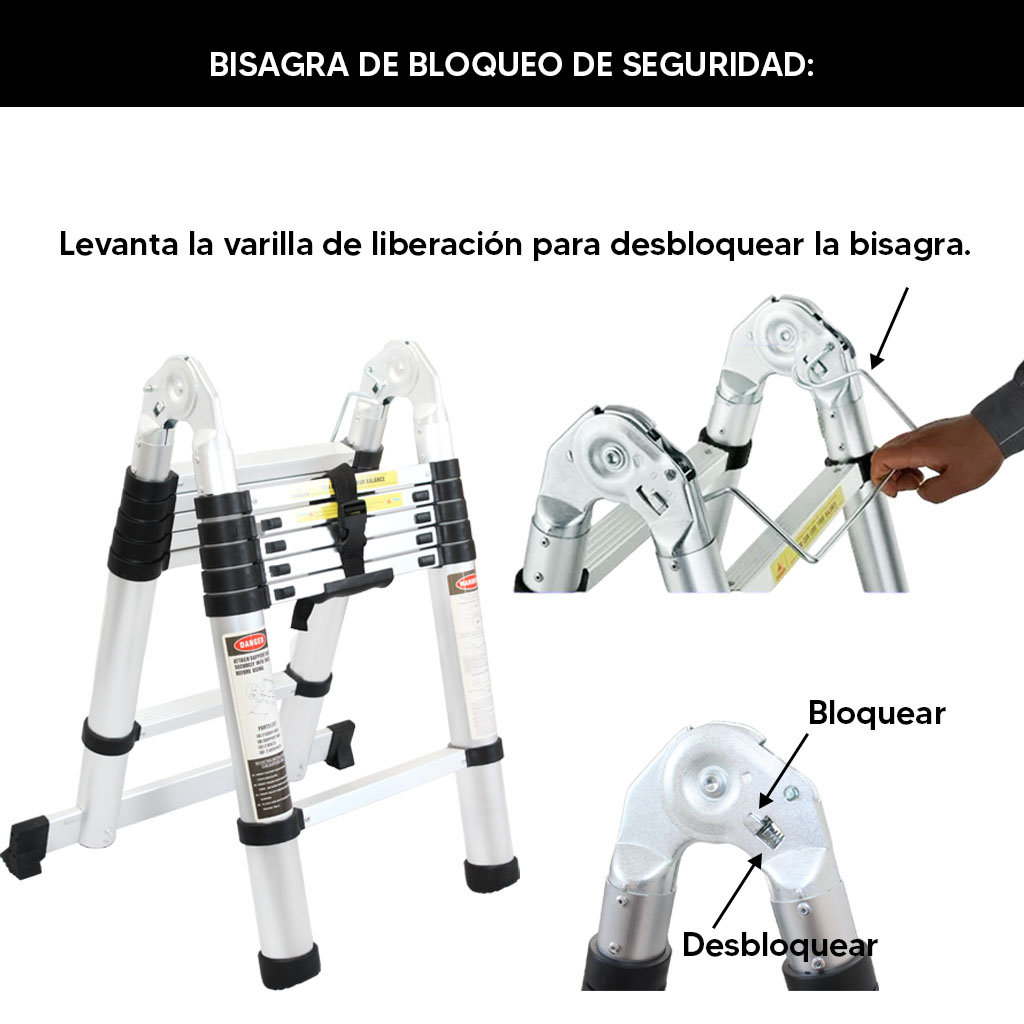 Foto 6 pulgar | Escalera Telescopica Kecompras de Aluminio