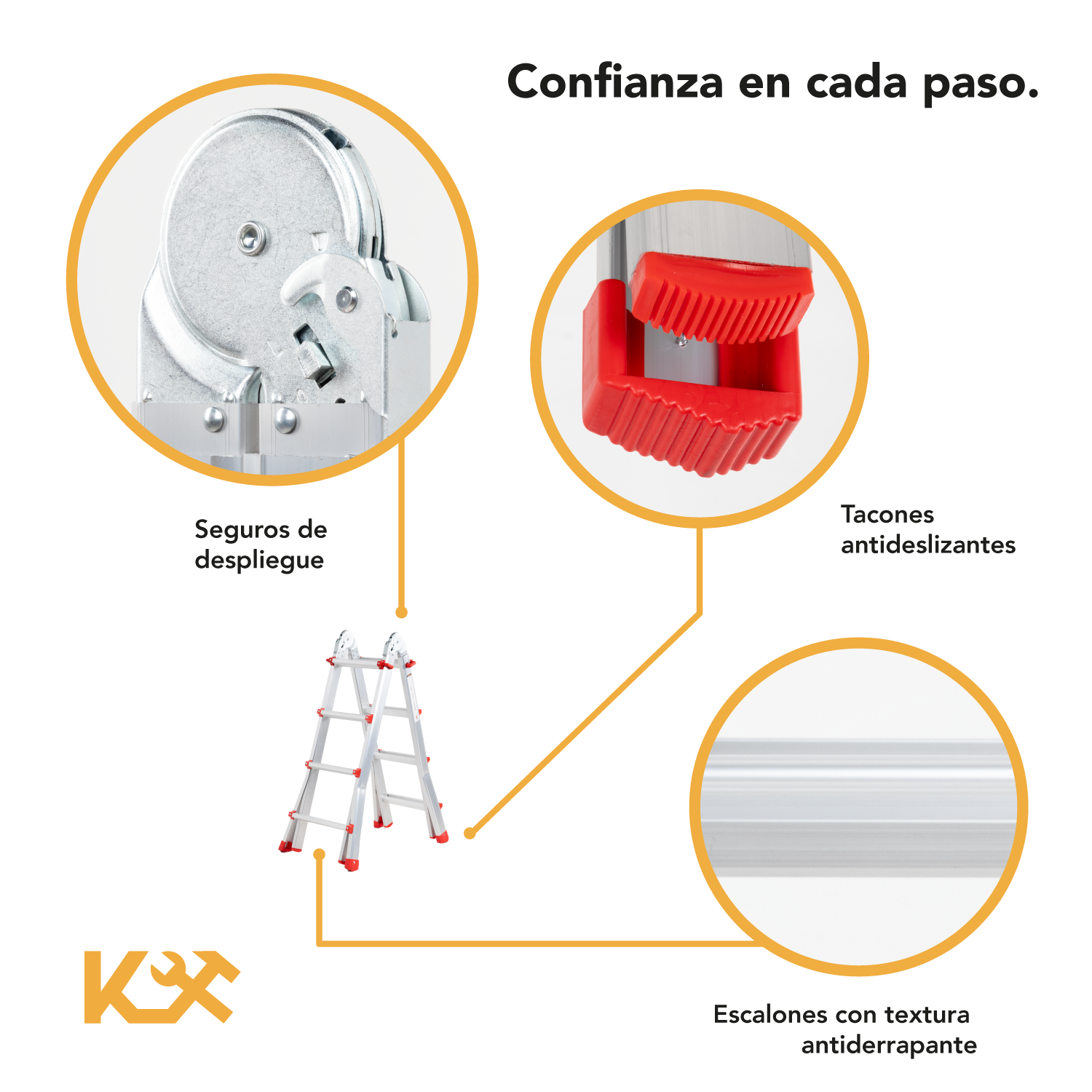Foto 4 | Escalera Plegable De Aluminio 4m Telescopica Multiposiciones