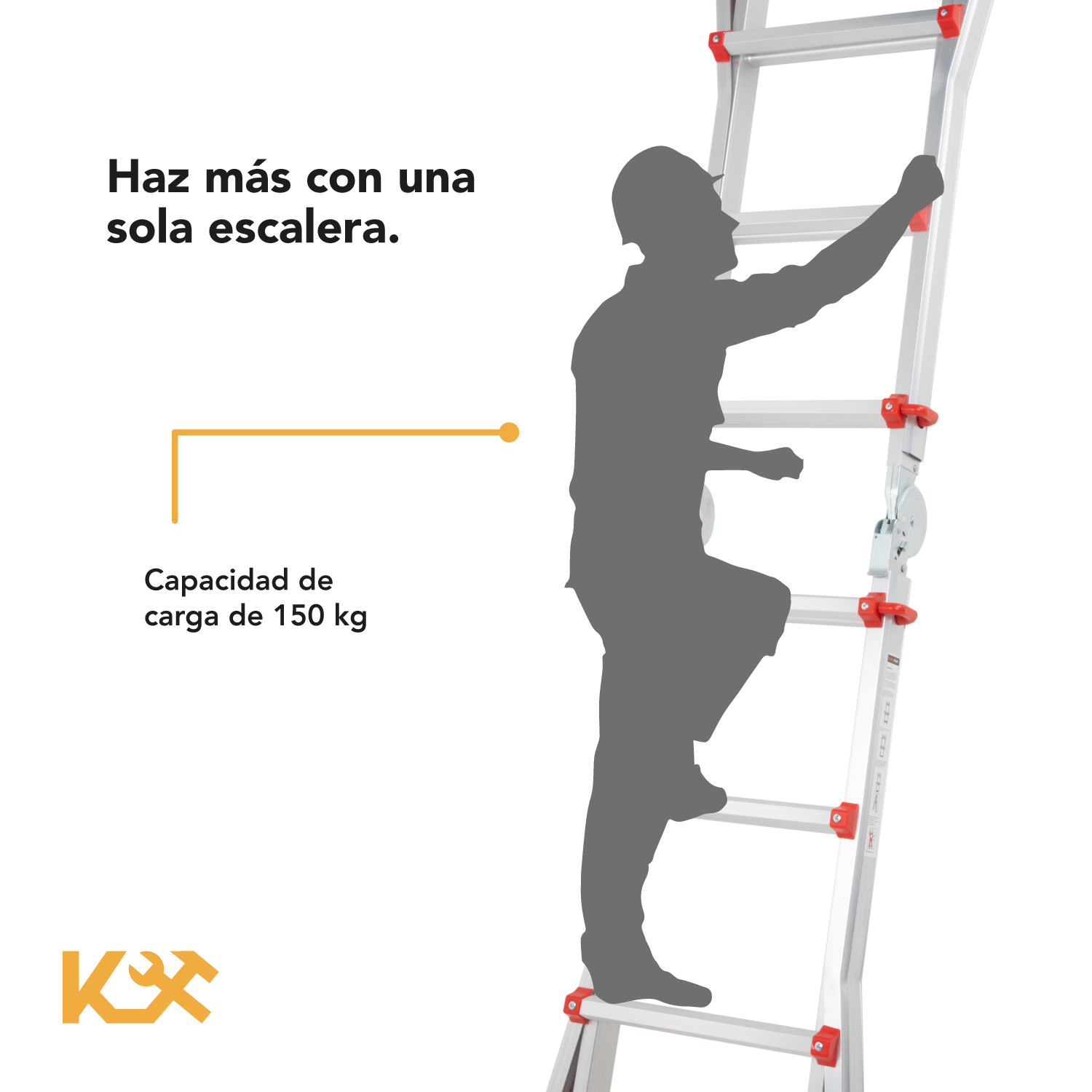 Foto 7 pulgar | Escalera Plegable De Aluminio 4m Telescopica Multiposiciones