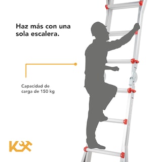 Foto 6 | Escalera Plegable De Aluminio 4m Telescopica Multiposiciones
