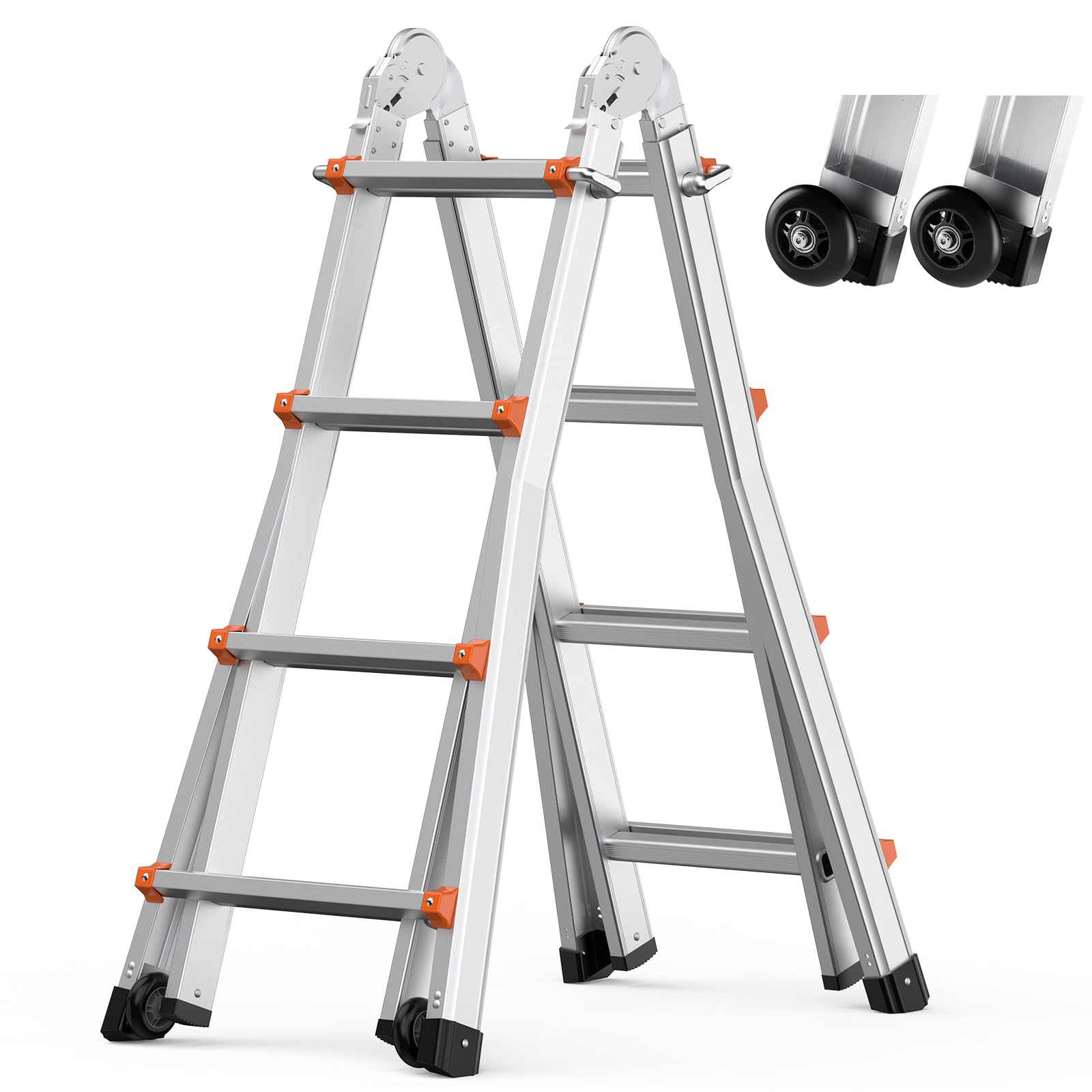 Foto 1 | Escalera Telescópica Con Marco Tipo A Vevor, 15 Pies, Compacta, Aluminio, 330 Libras - Venta Internacional.