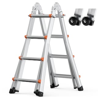 Foto 1 | Escalera Telescópica Con Marco Tipo A Vevor, 15 Pies, Compacta, Aluminio, 330 Libras - Venta Internacional.