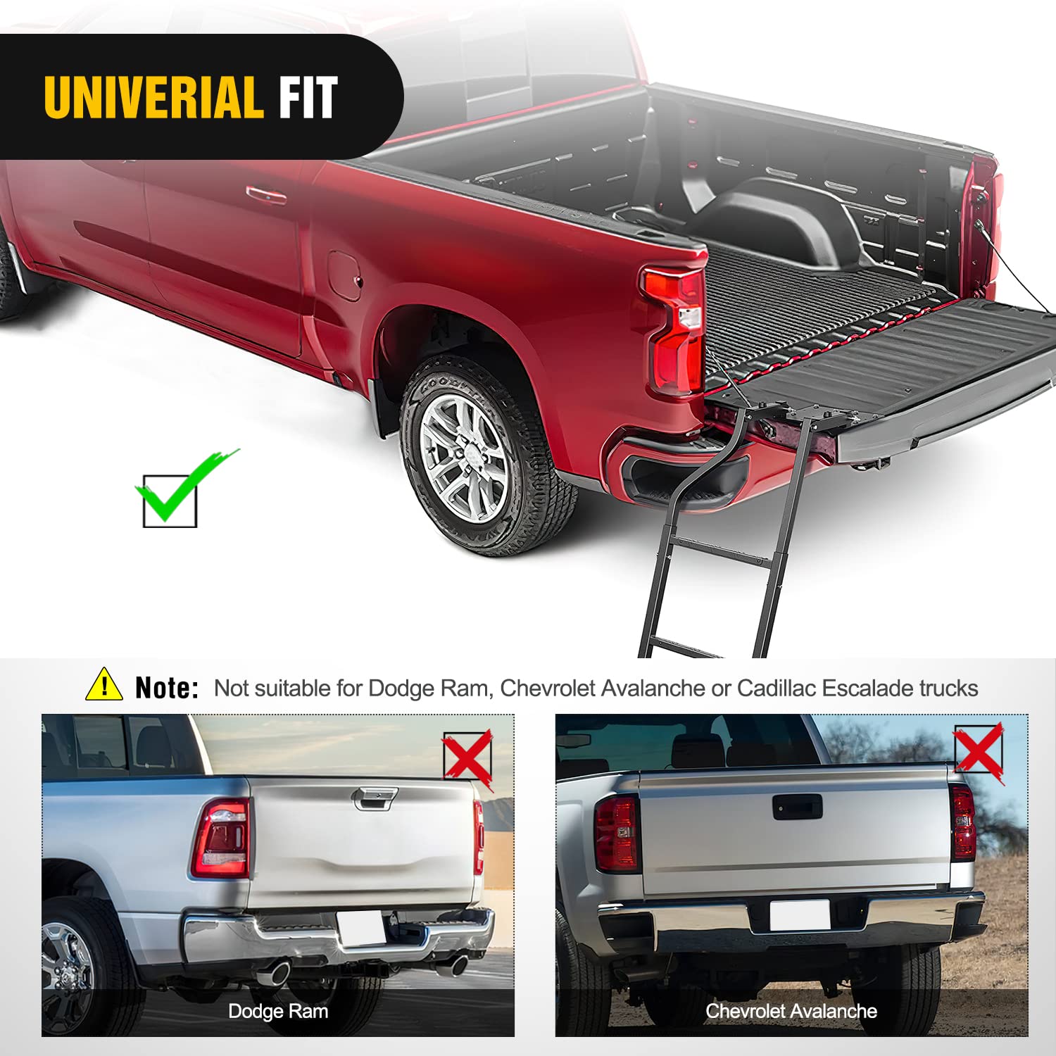 Foto 4 pulgar | Escalera Nilight Para Portón Trasero De Camión Plegable Para Camioneta De 34 A 42 Pulgadas - Venta Internacional.