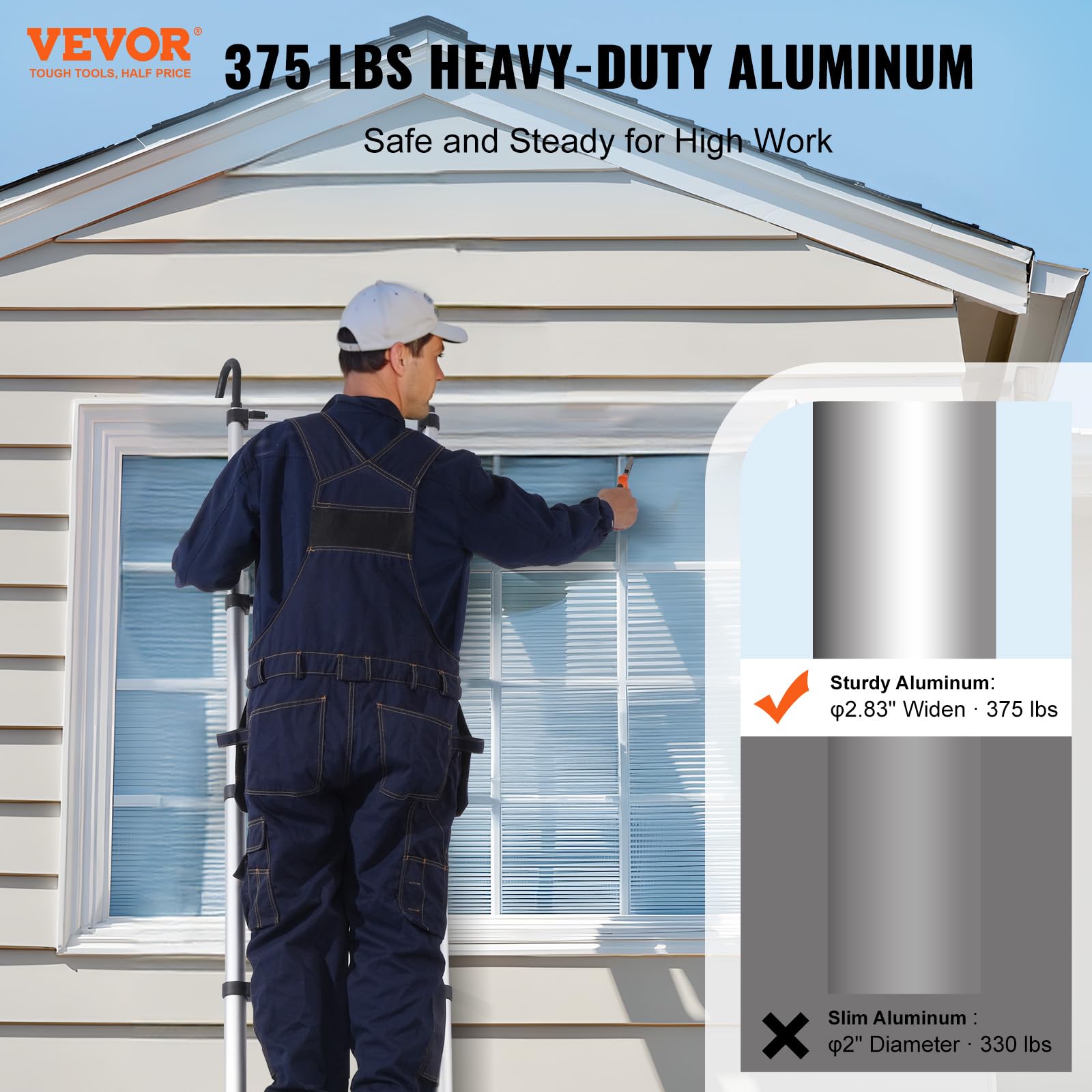 Foto 3 pulgar | Escalera Telescópica Vevor De 6,2 M De Aluminio Ligera, 170 Kg - Venta Internacional.