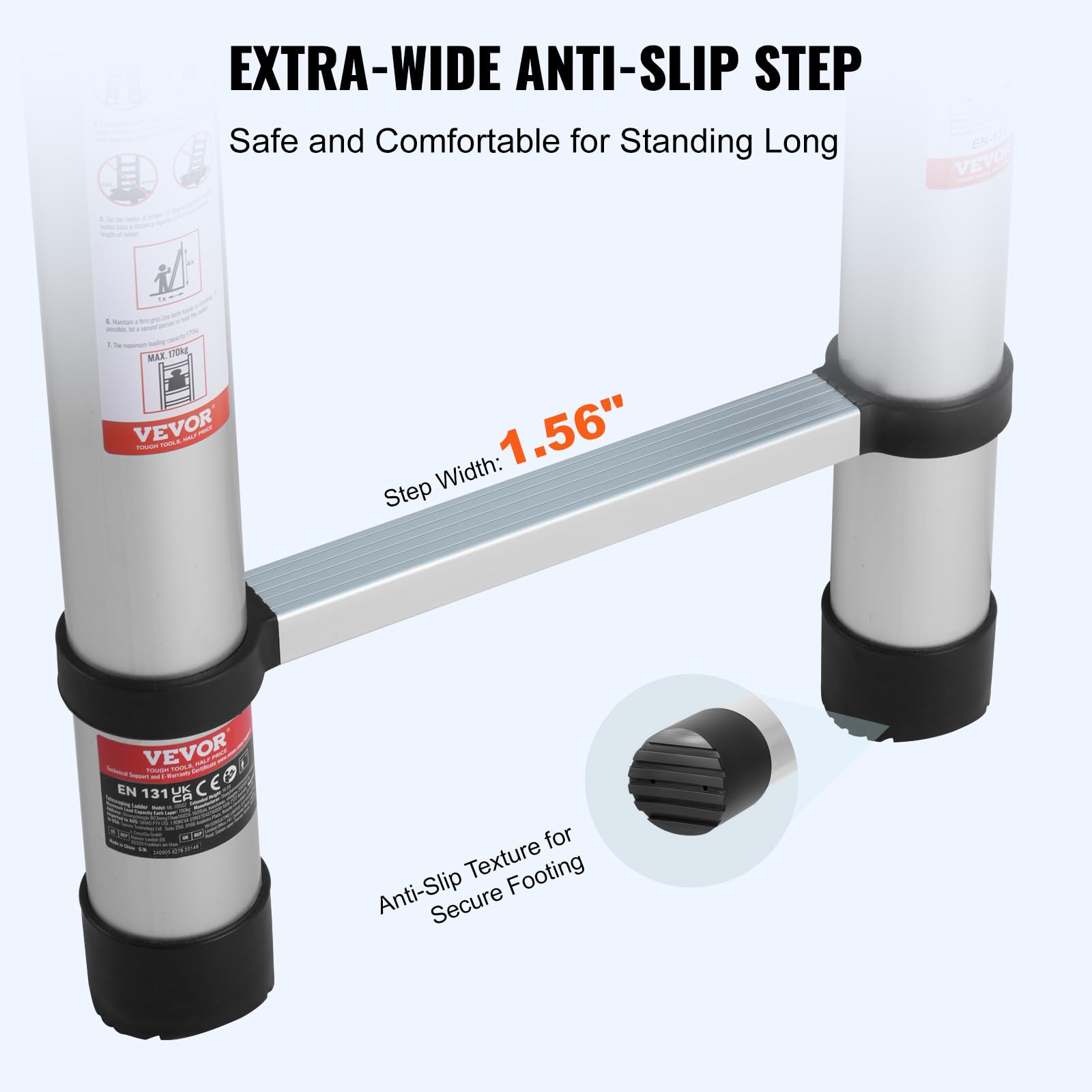 Foto 4 pulgar | Escalera Telescópica Vevor De 6,2 M De Aluminio Ligera, 170 Kg - Venta Internacional.