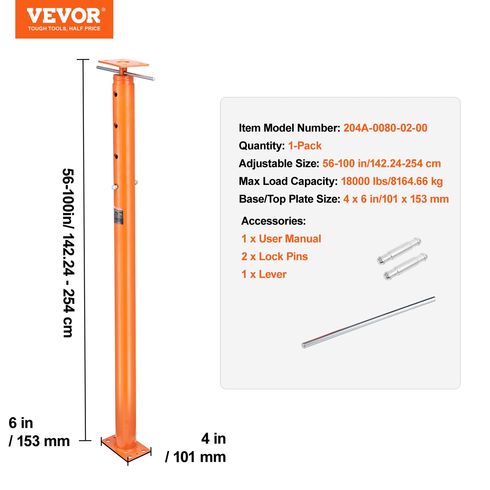 Foto 8 pulgar | House Floor Jack Vevor, 56-100 Cm De Altura, 8164,66 Kg, Capacidad De Carga. - Venta Internacional.