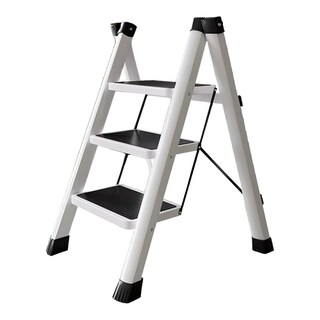 Foto 1 | Escalera Plegable Multifuncional Tipo Tijera 3 Peldaños Bluelander (blanco)