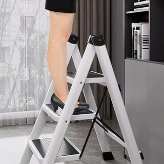 Foto 5 | Escalera Plegable Multifuncional Tipo Tijera 3 Peldaños Bluelander (blanco)