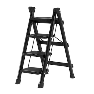 Foto 1 | Escalera Plegable Multifuncional Tipo Tijera 4 Peldaños Bluelander (negro)