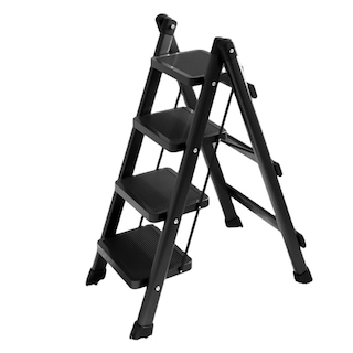 Foto 4 | Escalera Plegable Multifuncional Tipo Tijera 4 Peldaños Bluelander (negro)