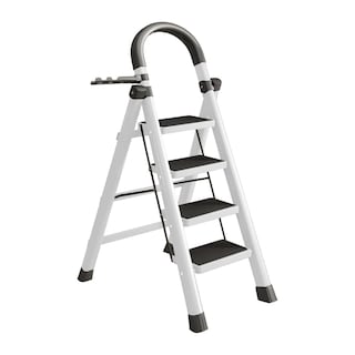 Foto 1 | Escalera Plegable Multifuncional Tipo Tijera 4 Peldaños Bluelander (blanco)