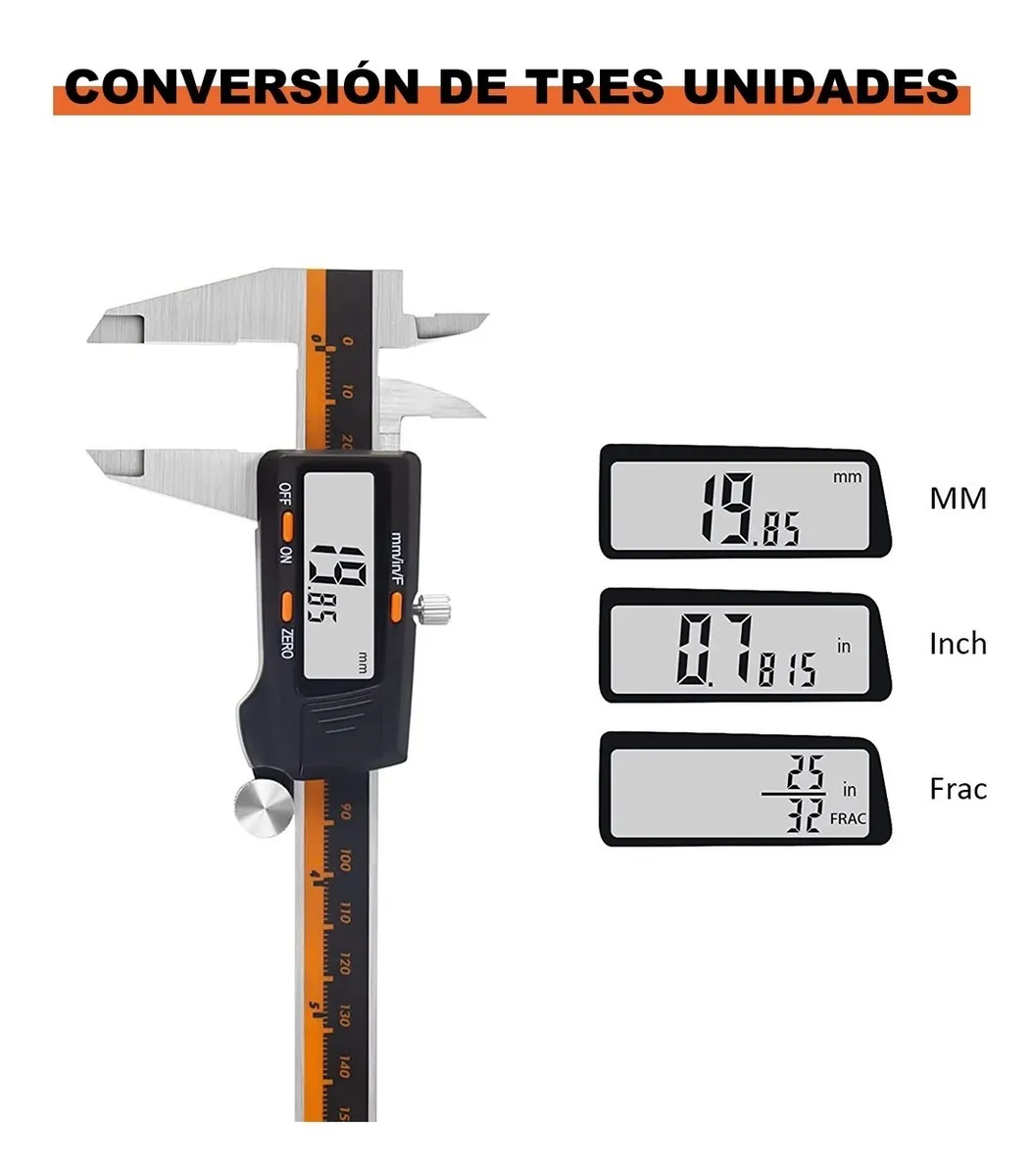 Foto 3 pulgar | Calibrador Goxawee Vernier Digital Lcd Pie Rey 15cm Acero Inoxidable