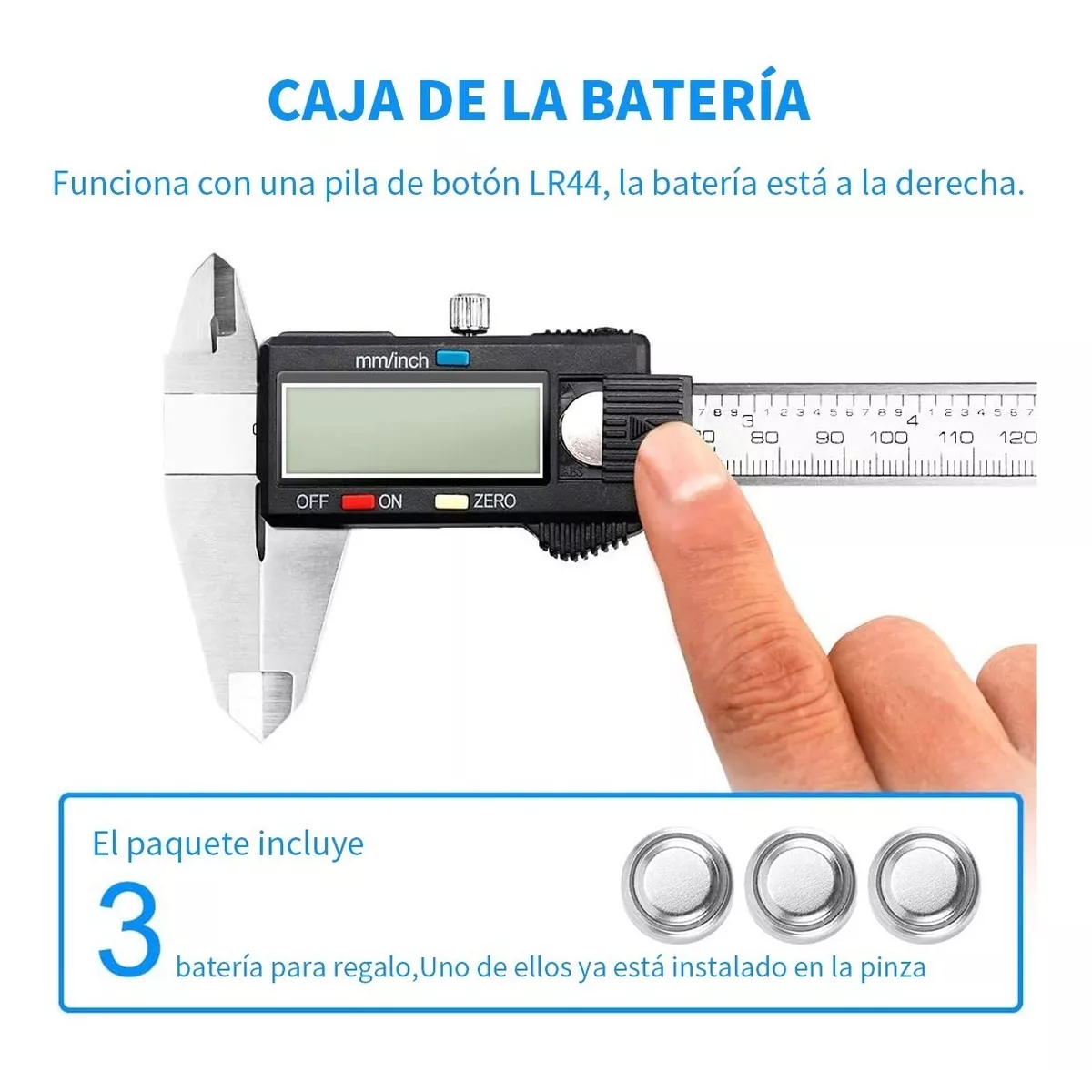 Foto 4 pulgar | Calibrador Digital Pie de Rey Eo Safe Imports ESI-5882 color Gris