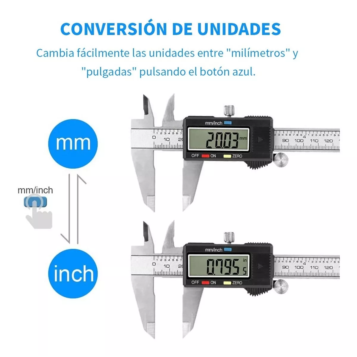 Foto 5 pulgar | Calibrador Vernier Digital Precisión 0.01mm Eo Safe Imports Esi-7015 color Plata