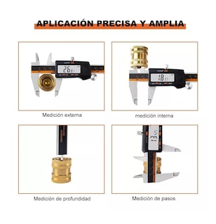 Foto 3 | Calibrador Digital Lcd Pie Rey Acero Inoxidable color Negro con Naranja