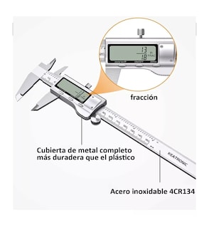 Foto 3 | Calibrador Digital Uso Industrial Todo Metal 0.01mm Blanco