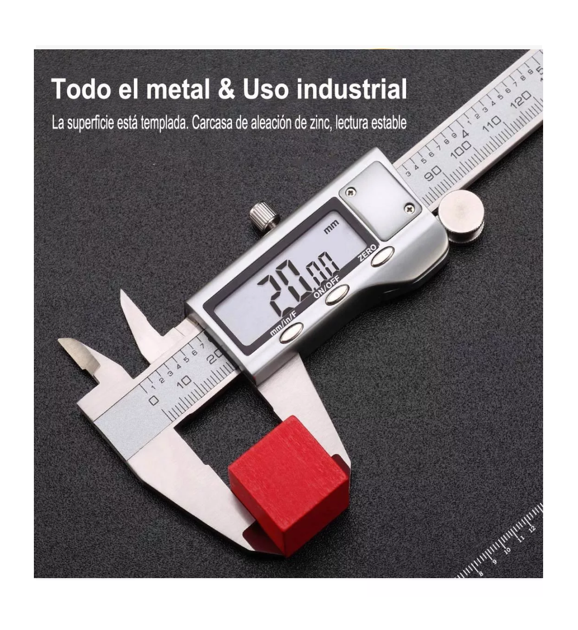 Foto 5 pulgar | Calibrador Digital Uso Industrial Todo Metal 0.01mm Blanco