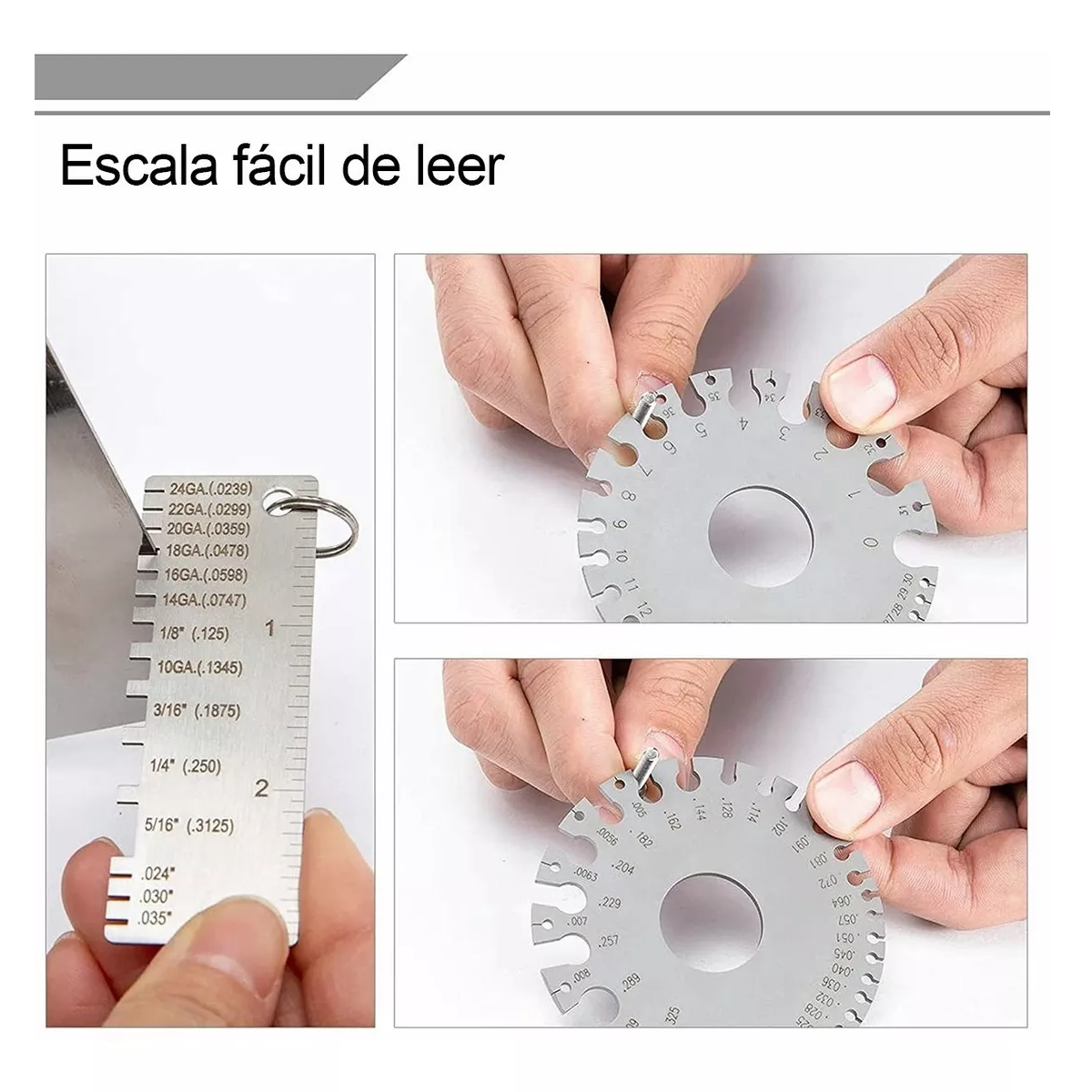 Foto 4 pulgar | Calibrador de Alambre 0-36 Acero Inoxidable Esi-16441 Plata 2 Piezas