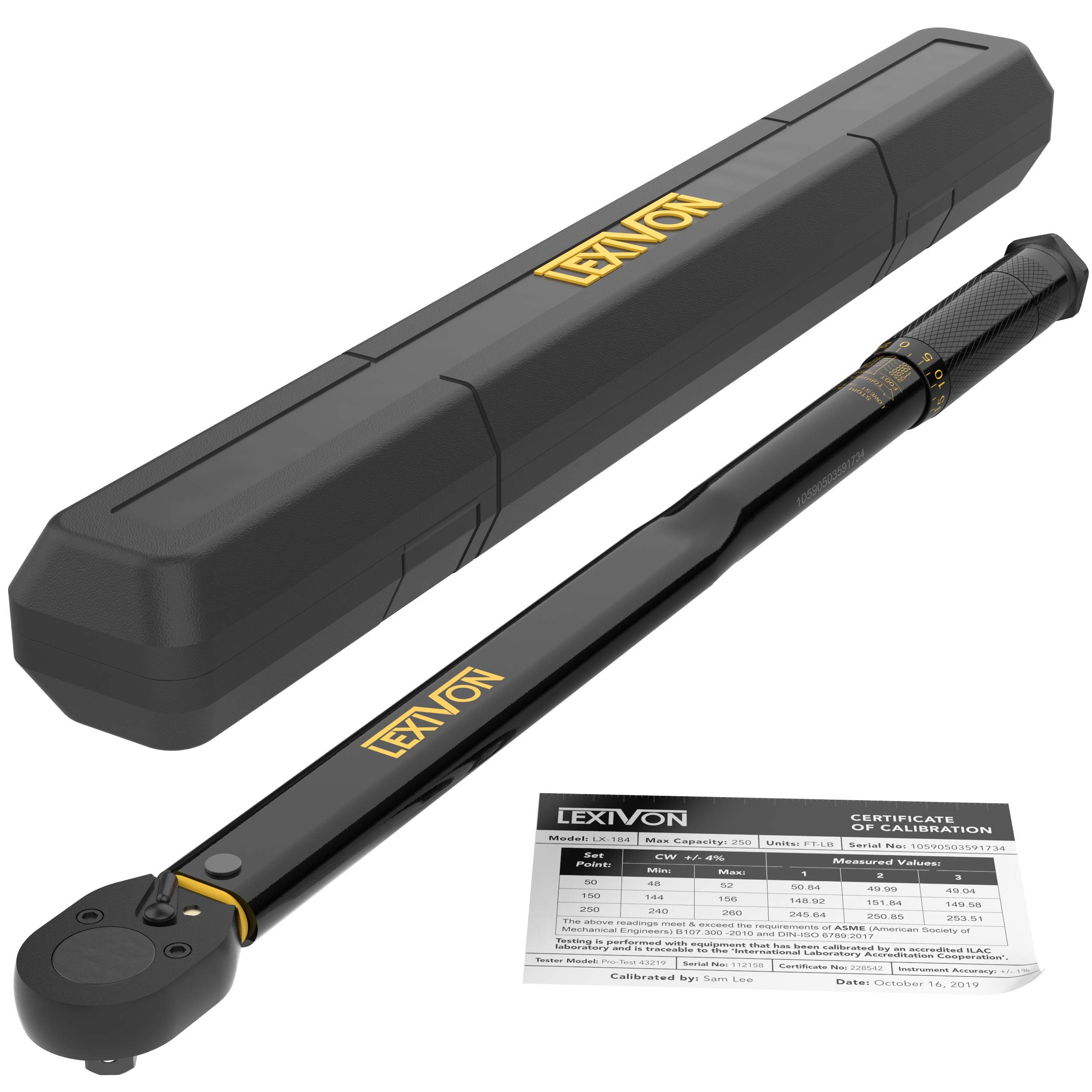 Llave Dinamométrica Lexivon, Tracción De 1/2 Pulgada, 25-250 Ft-lb/33.9-338.9 Nm - Venta Internacional.