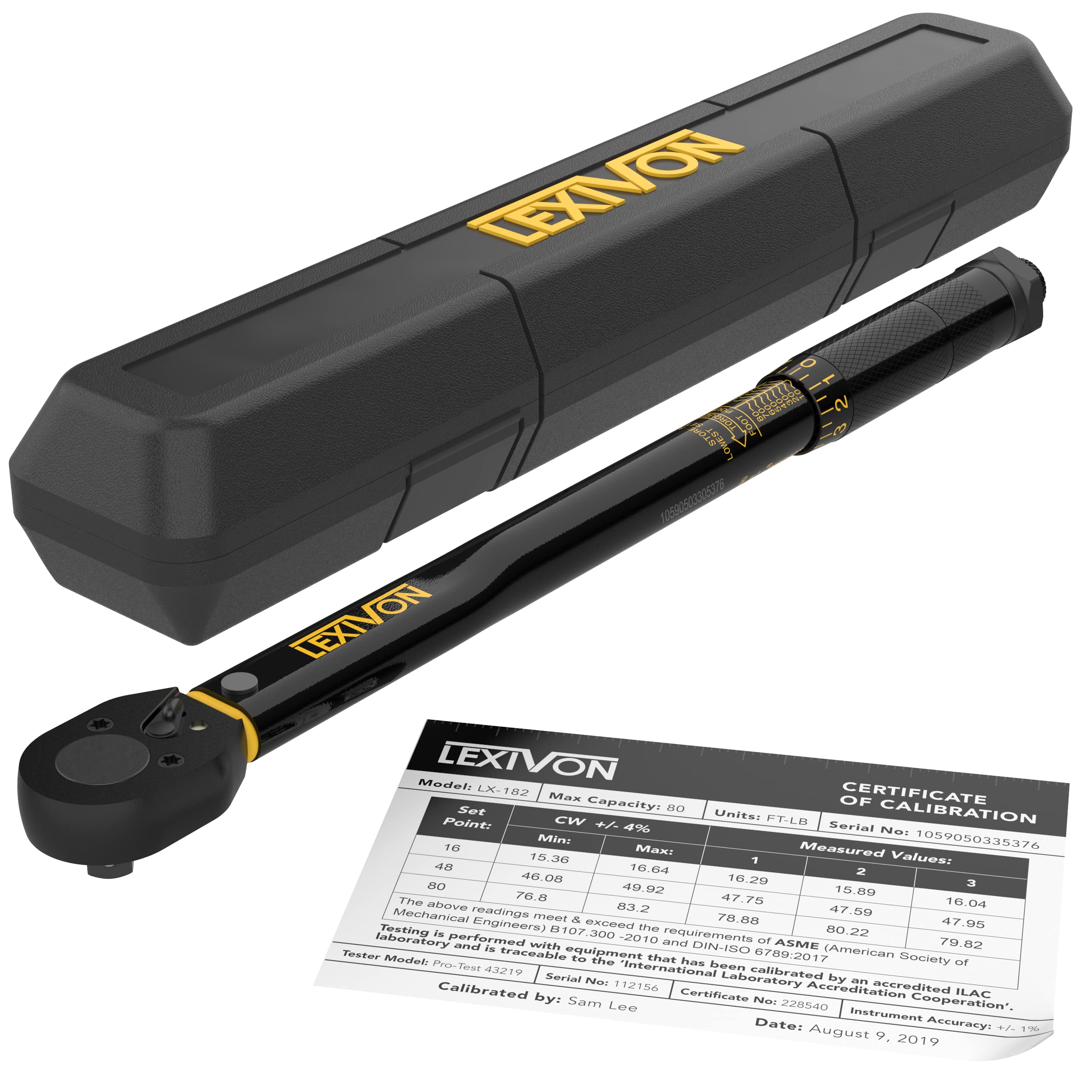 Foto 2 pulgar | Llave Dinamométrica Lexivon 3/8'' Drive Click 10-80 Ft-lb/13,6-108,5 Nm - Venta Internacional.