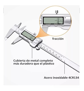 Foto 3 | Calibrador Digital Lab.g Uso Industrial Todo Metal 0.01mm Plata
